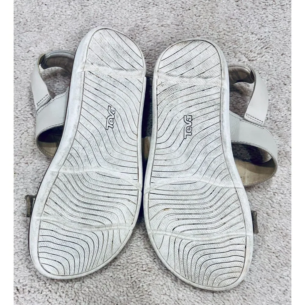 Teva Madera Leather Slingback Sandals Birch White Tan Size 7 1152570